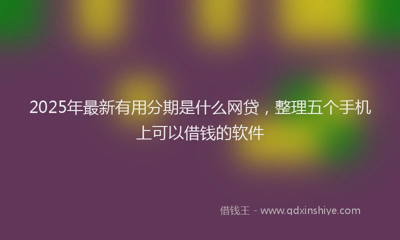 2025年最新有用分期是什么网贷，整理五个手机上可以借钱的软件