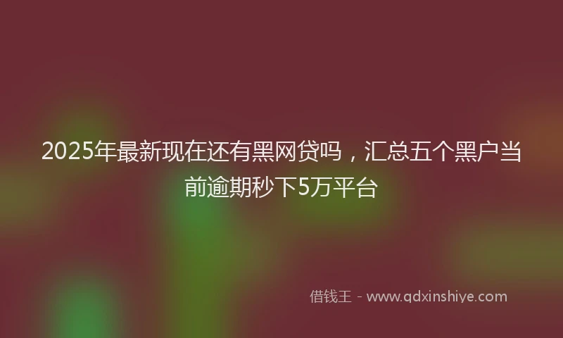 2025年最新现在还有黑网贷吗，汇总五个黑户当前逾期秒下5万平台