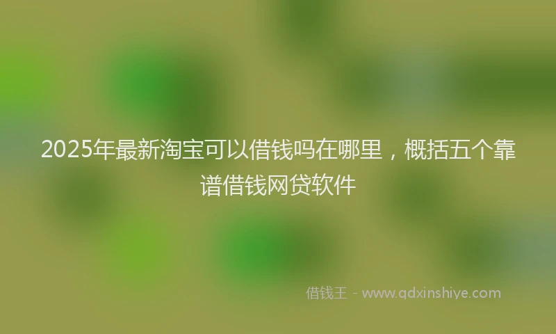 2025年最新淘宝可以借钱吗在哪里，概括五个靠谱借钱网贷软件