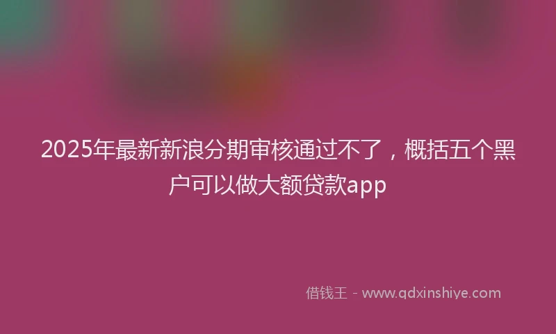 2025年最新新浪分期审核通过不了，概括五个黑户可以做大额贷款app