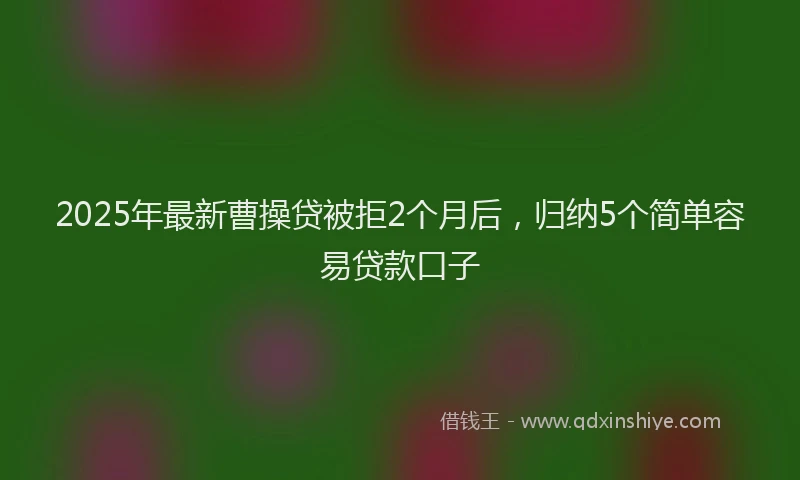 2025年最新曹操贷被拒2个月后，归纳5个简单容易贷款口子