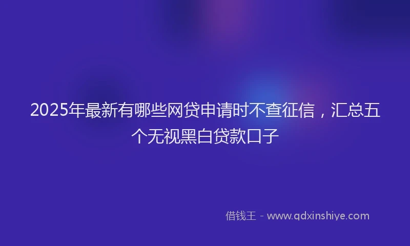 2025年最新有哪些网贷申请时不查征信，汇总五个无视黑白贷款口子
