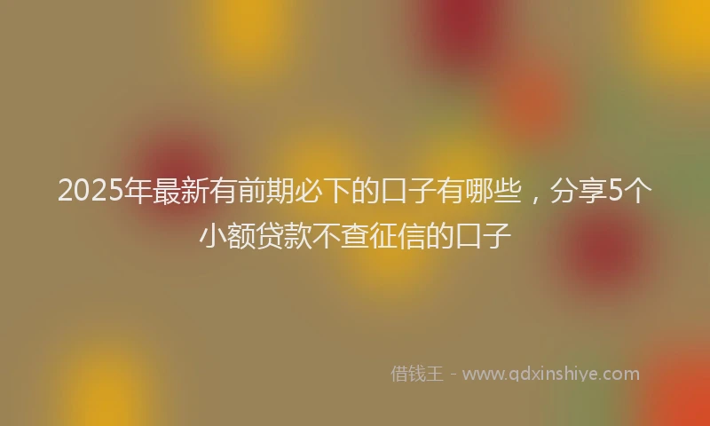 2025年最新有前期必下的口子有哪些，分享5个小额贷款不查征信的口子