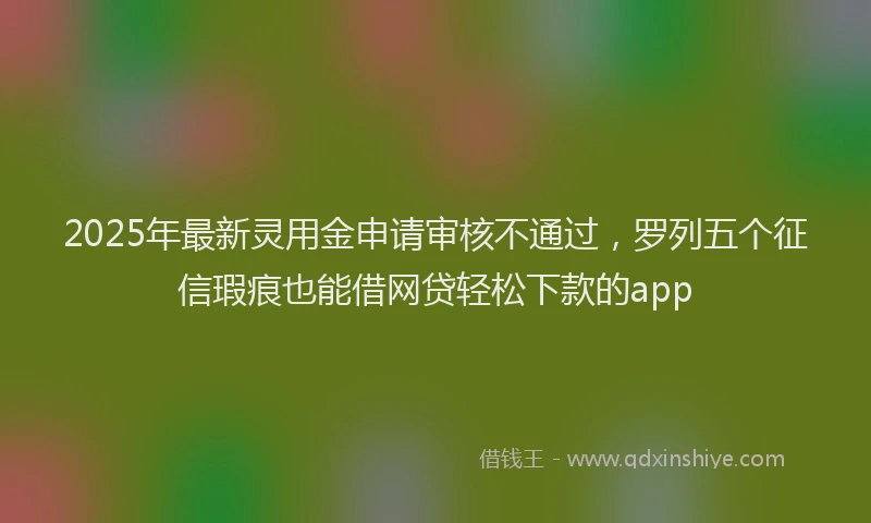 2025年最新灵用金申请审核不通过，罗列五个征信瑕疵也能借网贷轻松下款的app