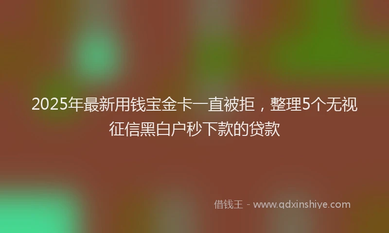 2025年最新用钱宝金卡一直被拒，整理5个无视征信黑白户秒下款的贷款