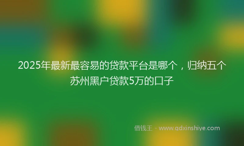 2025年最新最容易的贷款平台是哪个，归纳五个苏州黑户贷款5万的口子
