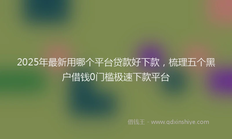 2025年最新用哪个平台贷款好下款，梳理五个黑户借钱0门槛极速下款平台