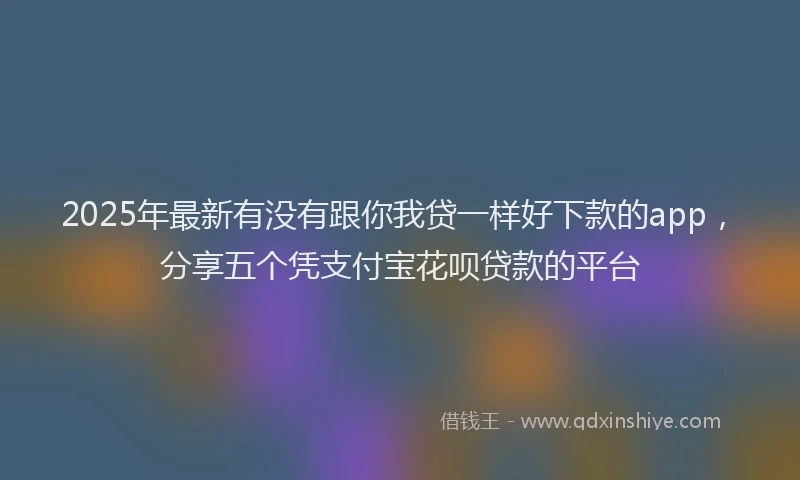 2025年最新有没有跟你我贷一样好下款的app，分享五个凭支付宝花呗贷款的平台