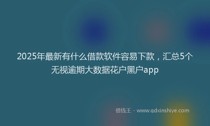 2025年最新有什么借款软件容易下款，汇总5个无视逾期大数据花户黑户app