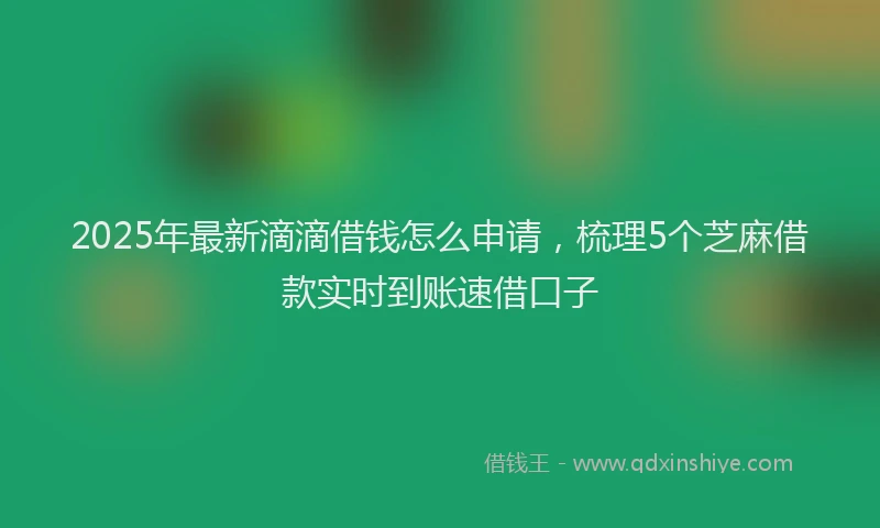 2025年最新滴滴借钱怎么申请，梳理5个芝麻借款实时到账速借口子