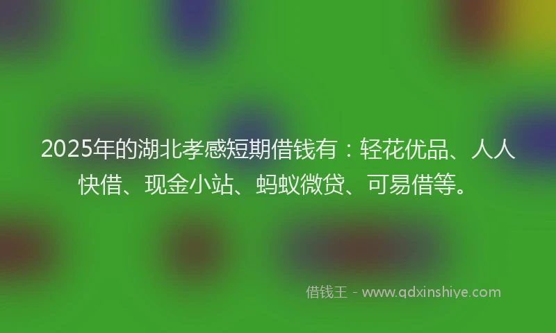 2025年的湖北孝感短期借钱有：轻花优品、人人快借、现金小站、蚂蚁微贷、可易借等。