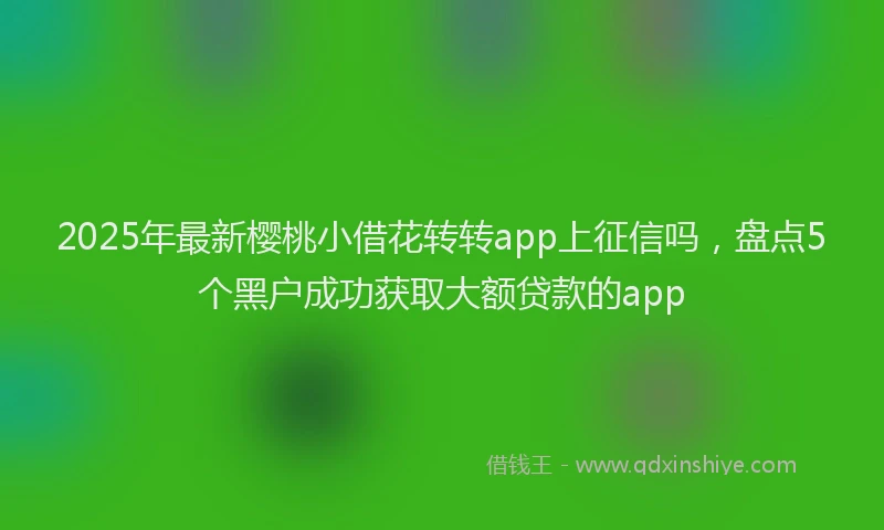 2025年最新樱桃小借花转转app上征信吗，盘点5个黑户成功获取大额贷款的app