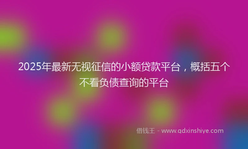 2025年最新无视征信的小额贷款平台，概括五个不看负债查询的平台