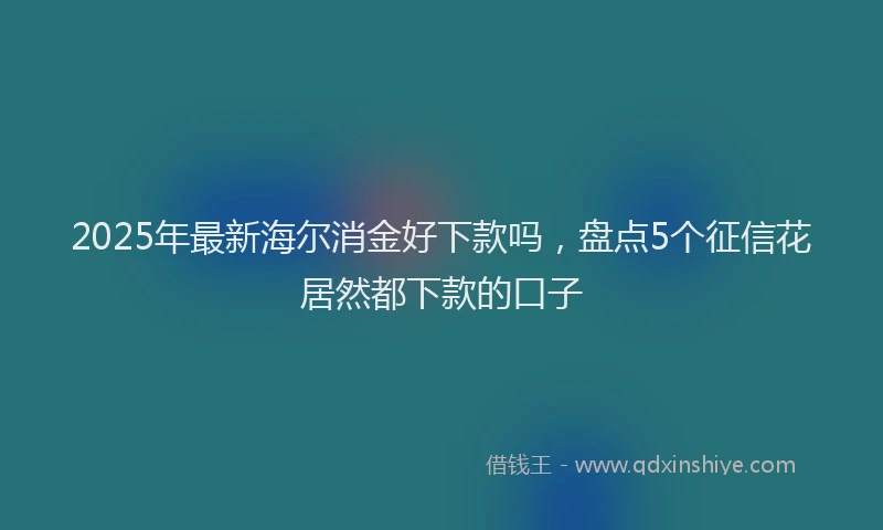 2025年最新海尔消金好下款吗，盘点5个征信花居然都下款的口子