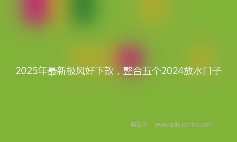 2025年最新极风好下款，整合五个2024放水口子