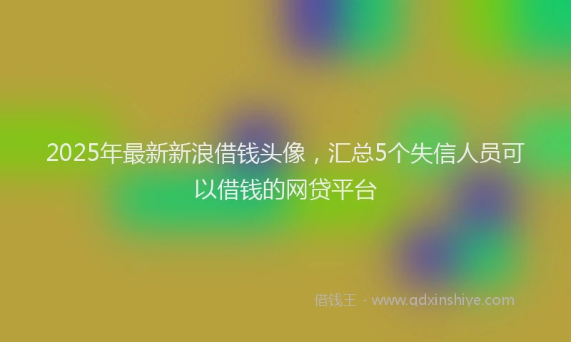 2025年最新新浪借钱头像，汇总5个失信人员可以借钱的网贷平台