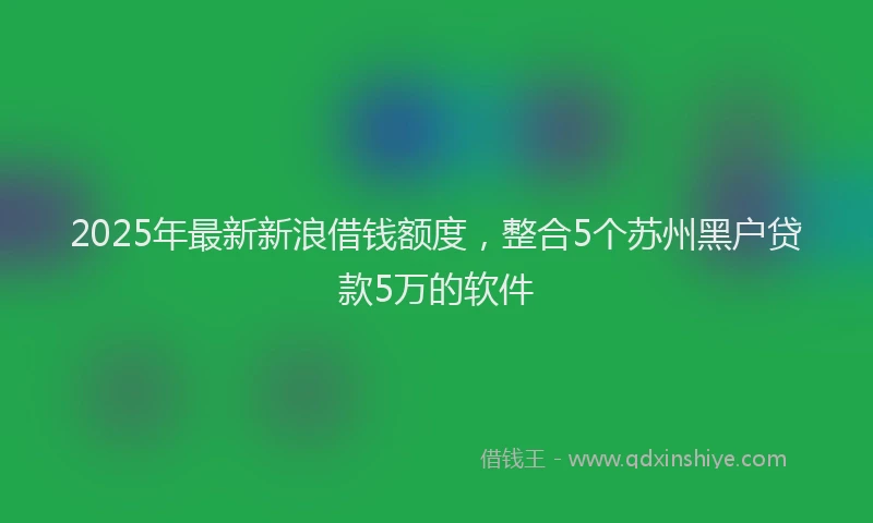 2025年最新新浪借钱额度，整合5个苏州黑户贷款5万的软件
