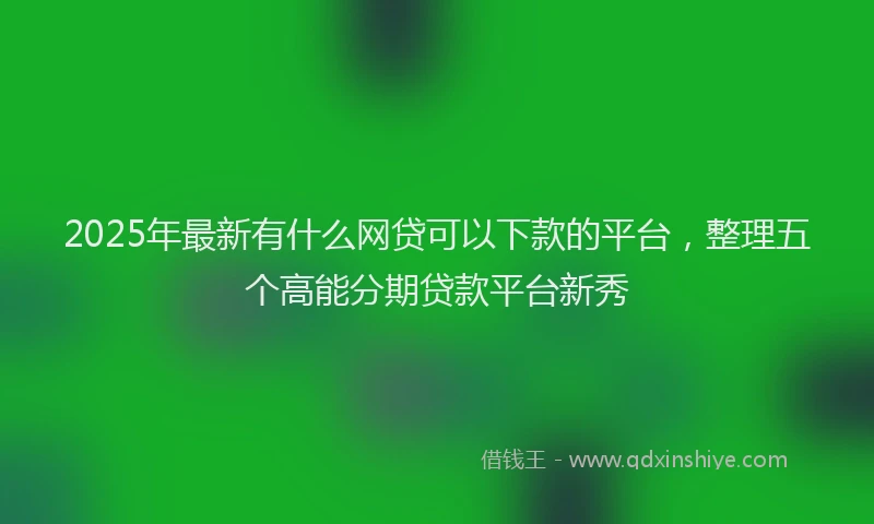 2025年最新有什么网贷可以下款的平台，整理五个高能分期贷款平台新秀
