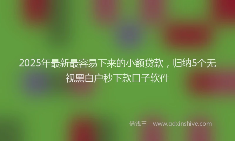 2025年最新最容易下来的小额贷款，归纳5个无视黑白户秒下款口子软件