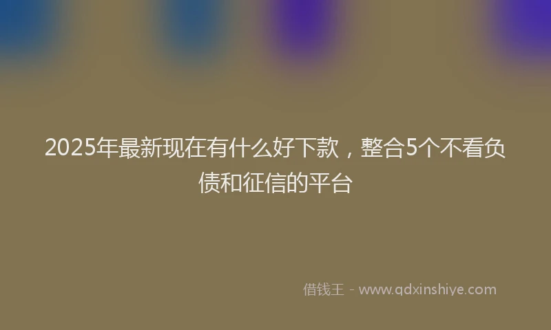 2025年最新现在有什么好下款，整合5个不看负债和征信的平台
