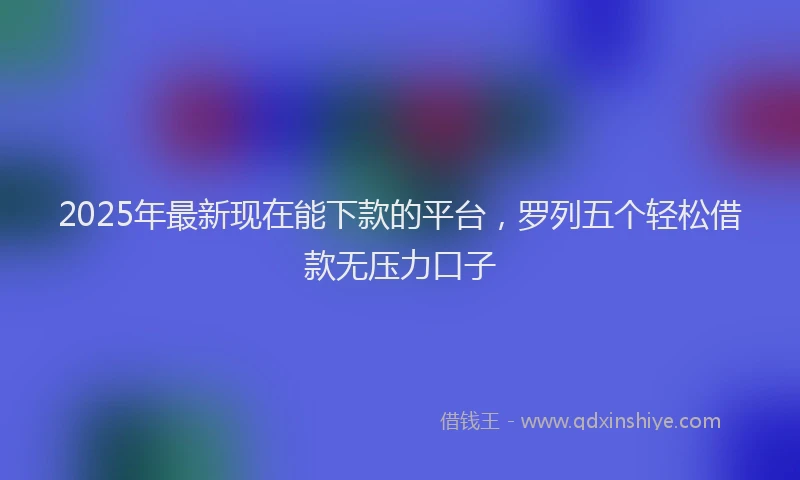 2025年最新现在能下款的平台，罗列五个轻松借款无压力口子