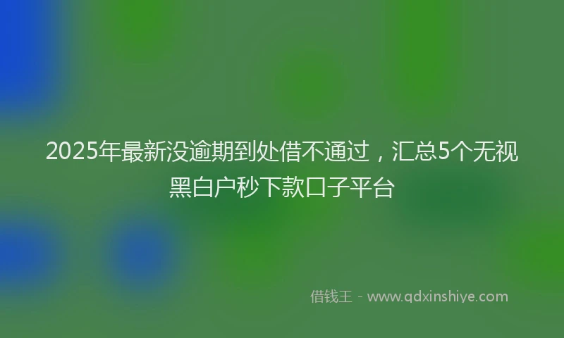2025年最新没逾期到处借不通过，汇总5个无视黑白户秒下款口子平台