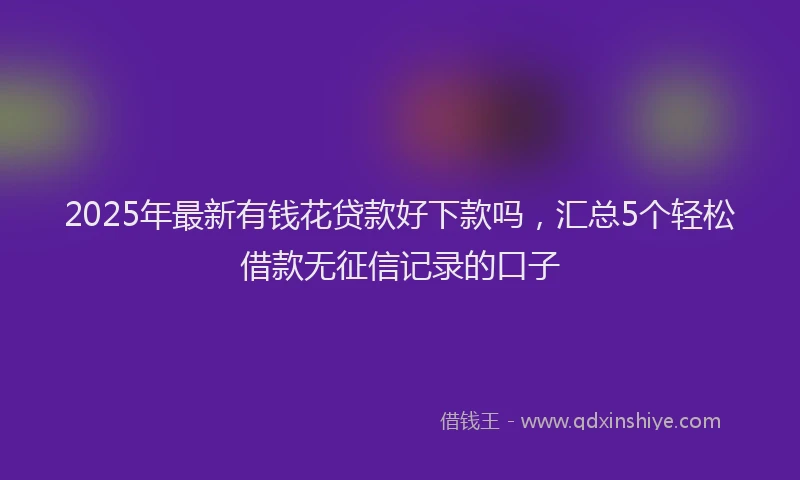 2025年最新有钱花贷款好下款吗，汇总5个轻松借款无征信记录的口子