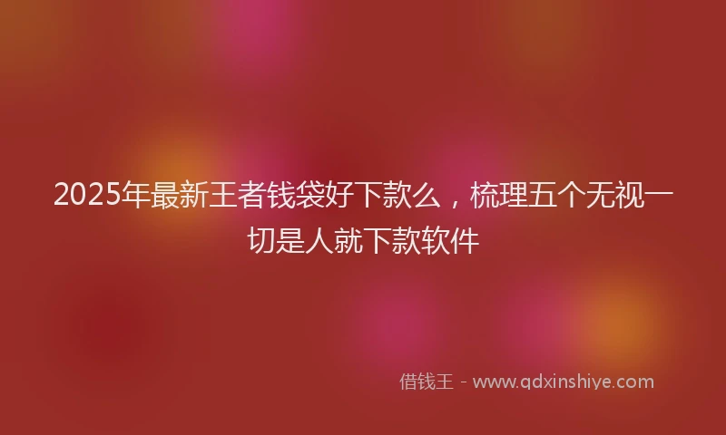 2025年最新王者钱袋好下款么，梳理五个无视一切是人就下款软件