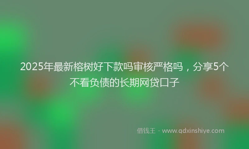 2025年最新榕树好下款吗审核严格吗，分享5个不看负债的长期网贷口子
