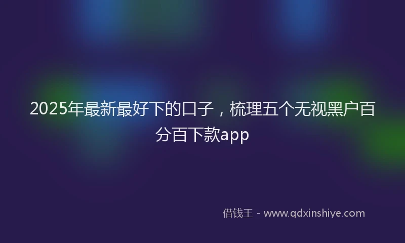 2025年最新最好下的口子，梳理五个无视黑户百分百下款app