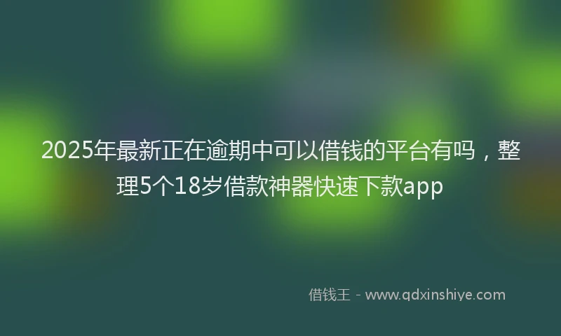 2025年最新正在逾期中可以借钱的平台有吗，整理5个18岁借款神器快速下款app