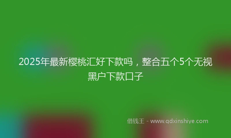 2025年最新樱桃汇好下款吗，整合五个5个无视黑户下款口子