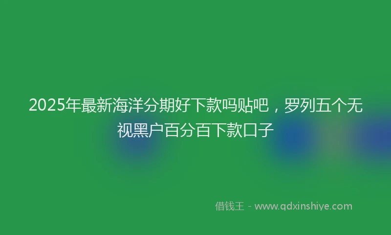 2025年最新海洋分期好下款吗贴吧，罗列五个无视黑户百分百下款口子