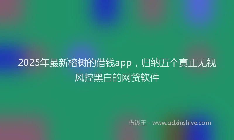 2025年最新榕树的借钱app，归纳五个真正无视风控黑白的网贷软件