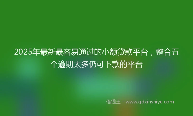 2025年最新最容易通过的小额贷款平台，整合五个逾期太多仍可下款的平台
