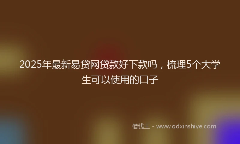 2025年最新易贷网贷款好下款吗，梳理5个大学生可以使用的口子