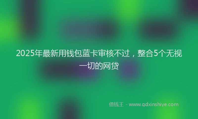 2025年最新用钱包蓝卡审核不过，整合5个无视一切的网贷