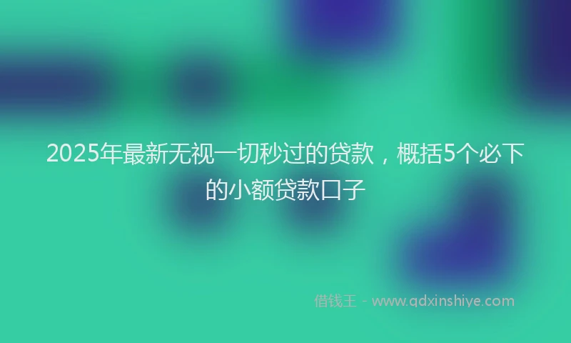2025年最新无视一切秒过的贷款，概括5个必下的小额贷款口子