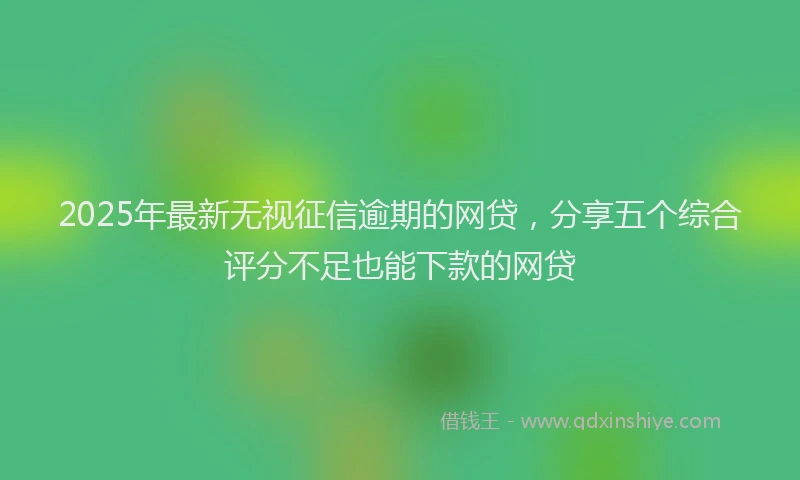 2025年最新无视征信逾期的网贷，分享五个综合评分不足也能下款的网贷