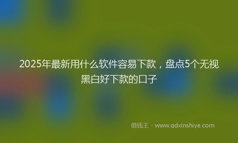 2025年最新用什么软件容易下款，盘点5个无视黑白好下款的口子