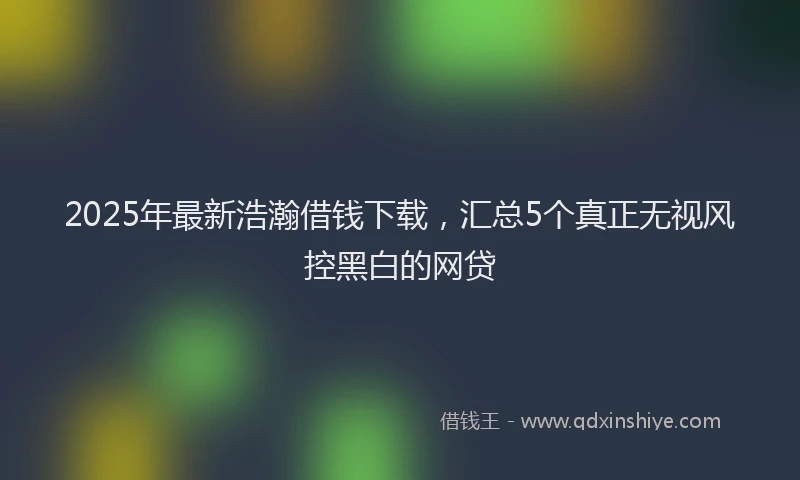 2025年最新浩瀚借钱下载，汇总5个真正无视风控黑白的网贷