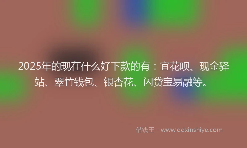 2025年的现在什么好下款的有：宜花呗、现金驿站、翠竹钱包、银杏花、闪贷宝易融等。