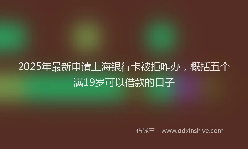 2025年最新申请上海银行卡被拒咋办，概括五个满19岁可以借款的口子
