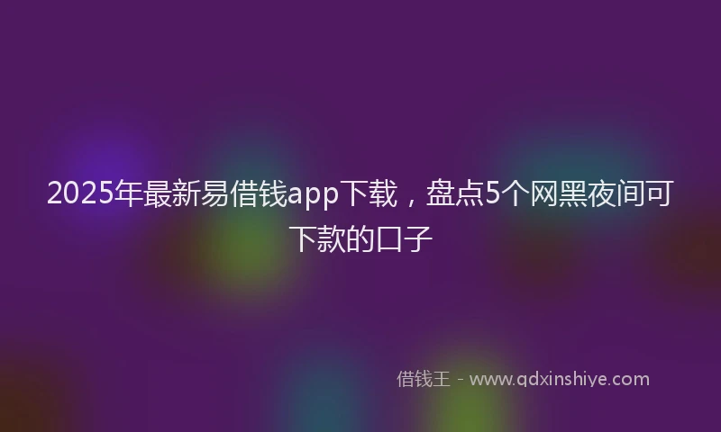 2025年最新易借钱app下载，盘点5个网黑夜间可下款的口子