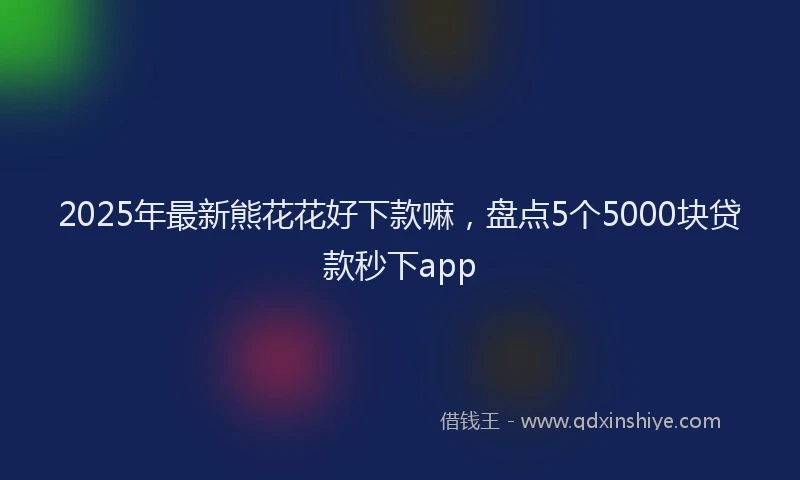 2025年最新熊花花好下款嘛，盘点5个5000块贷款秒下app