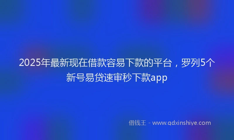2025年最新现在借款容易下款的平台，罗列5个新号易贷速审秒下款app