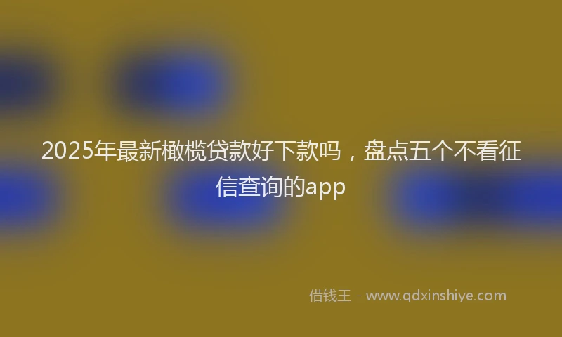 2025年最新橄榄贷款好下款吗，盘点五个不看征信查询的app