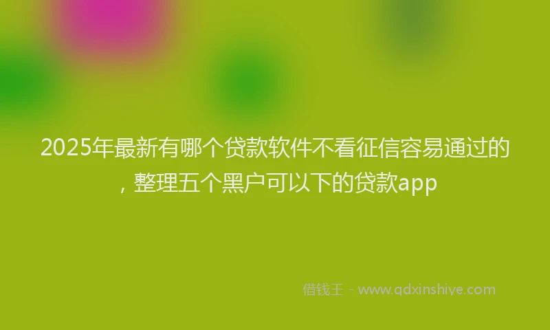 2025年最新有哪个贷款软件不看征信容易通过的，整理五个黑户可以下的贷款app