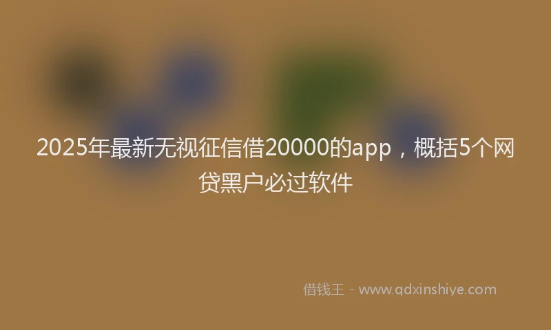 2025年最新无视征信借20000的app，概括5个网贷黑户必过软件