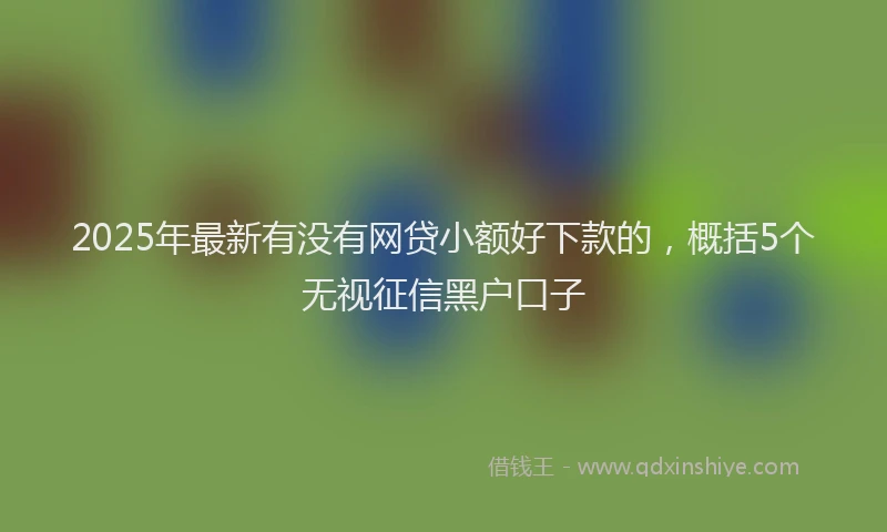 2025年最新有没有网贷小额好下款的，概括5个无视征信黑户口子